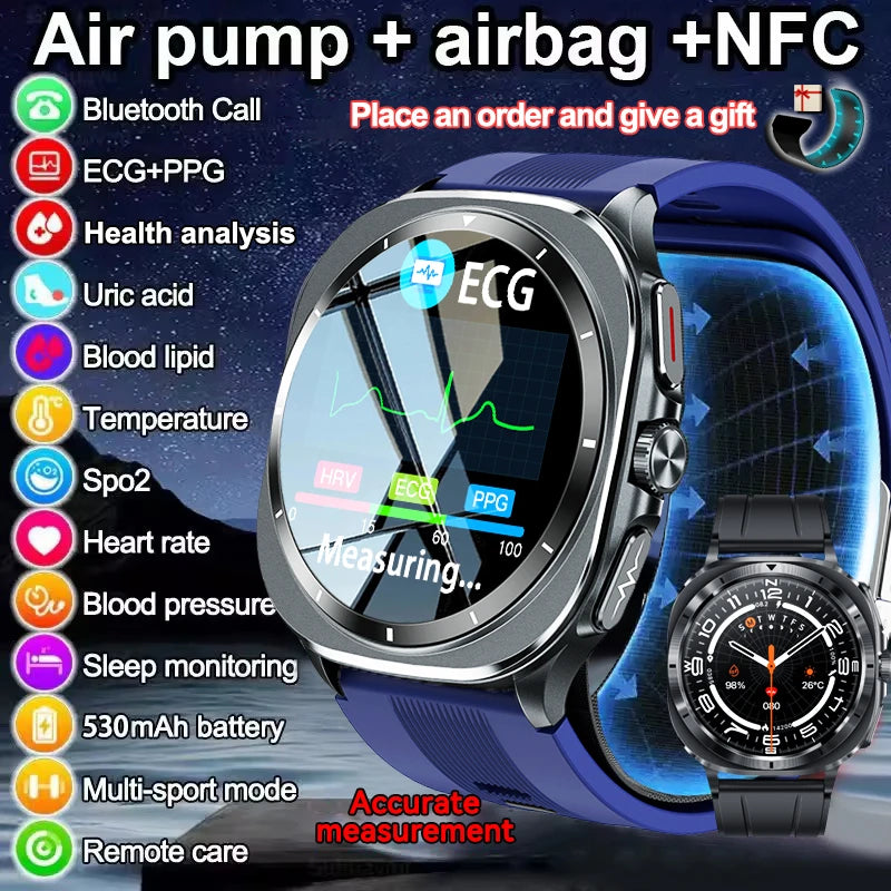 AI PRO WATCH™ S24 ELITE – Smartwatch con Air Pump, ECG y Llamadas BT